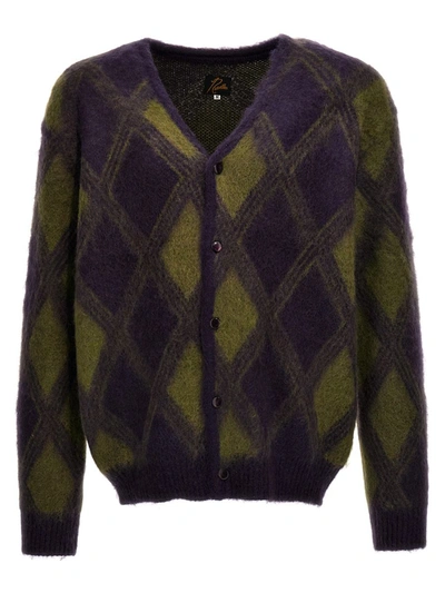 Shop Needles Diamond-shaped Mohair Cardigan In Multicolor