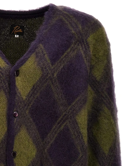 Shop Needles Diamond-shaped Mohair Cardigan In Multicolor