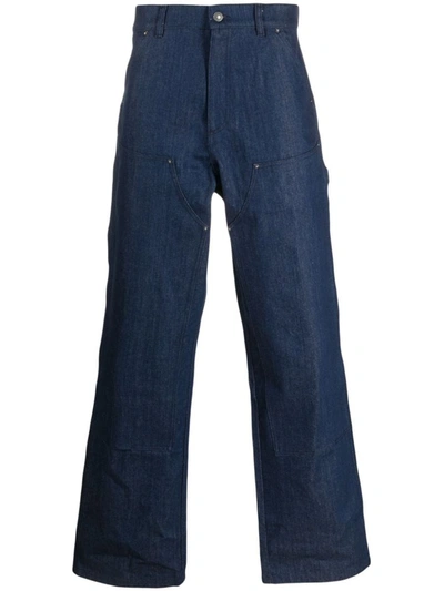 Shop Sky High Farm Cotton Trousers In Blue