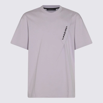 Shop Y/project Lilac Cotton Pinced Logo T-shirt