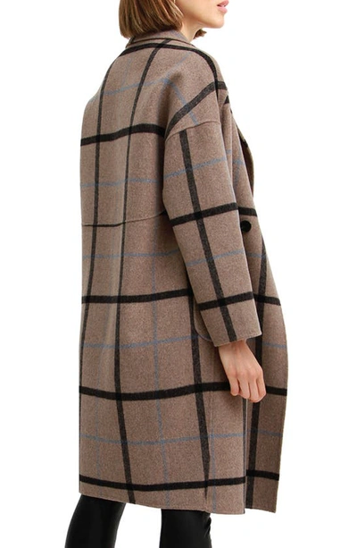 Belle & Bloom Publisher Double-breasted Wool Blend Coat In Oat Plaid