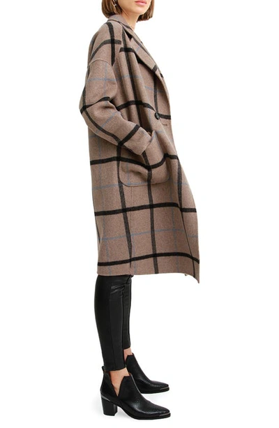 Belle & Bloom Publisher Double-breasted Wool Blend Coat In Oat Plaid