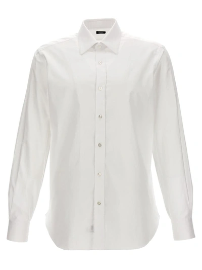 Shop Barba Micro Operated Shirt In White