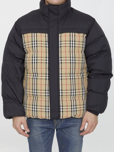 Shop Burberry Reversible Down Puffer Jacket In Black