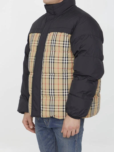 Shop Burberry Reversible Down Puffer Jacket In Black