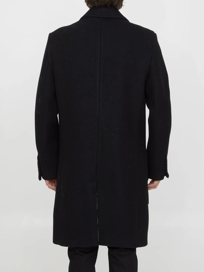 Shop Ami Alexandre Mattiussi Wool Coat In Black