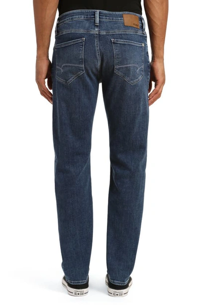 Shop Mavi Jeans Zach Straight Jeans In Dark Brushed Feather Blue