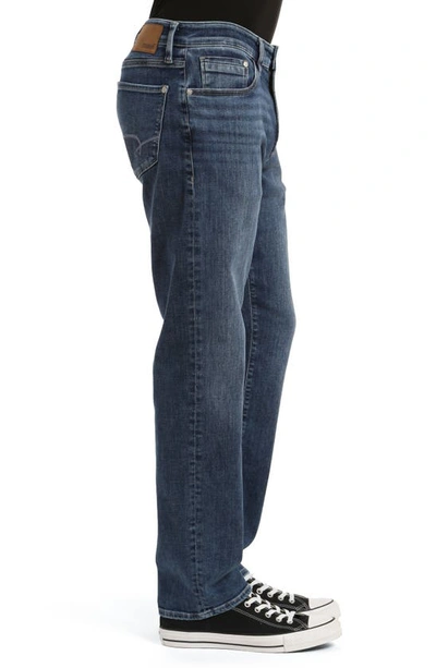Shop Mavi Jeans Zach Straight Jeans In Dark Brushed Feather Blue