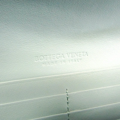 Shop Bottega Veneta Intrecciato Turquoise Leather Wallet  ()