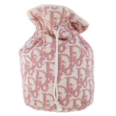 Shop Dior Pink Canvas Shoulder Bag ()