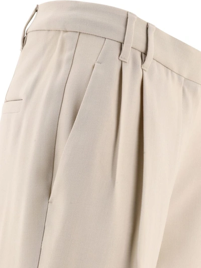 Shop Brunello Cucinelli Slouchy Trousers With Monili In White