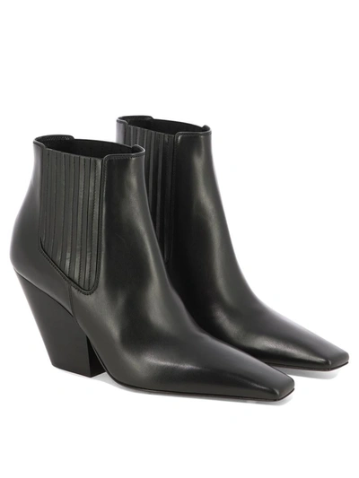 Shop Casadei "love" Ankle Boots In Black