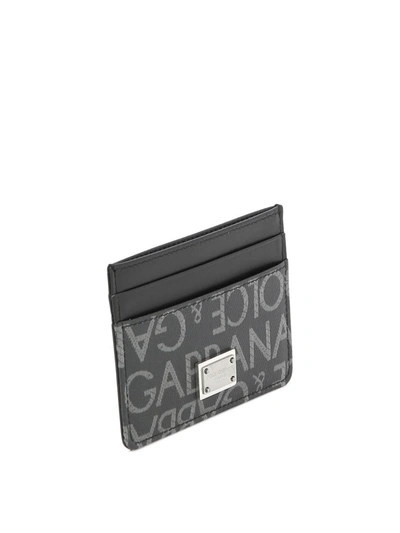 Shop Dolce & Gabbana "dauphine Jacquard" Card Holder In Black