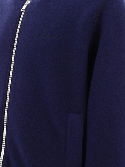 Shop Givenchy "4g" Bomber Jacket In Blue