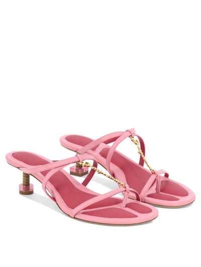 Shop Jacquemus "les Sandales Basses Pralu" Sandals In Pink
