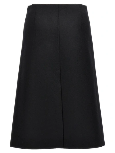 Shop Lanvin Wool Skirt In Black