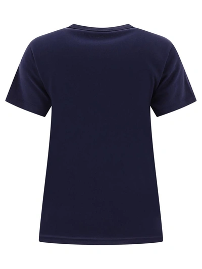 Shop Maison Kitsuné "campus Fox" T-shirt In Blue