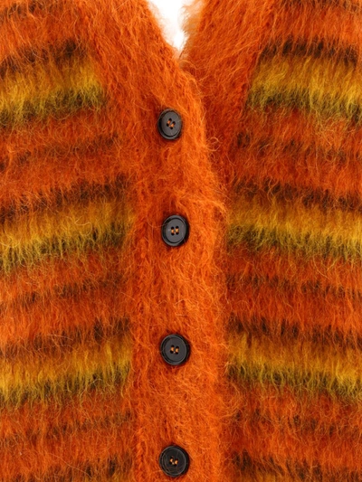 Shop Marni "fuzzy Wuzzy Mohair" Cardigan In Orange