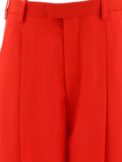 Shop Marni Tropical Wool Tailored Trousers In Red
