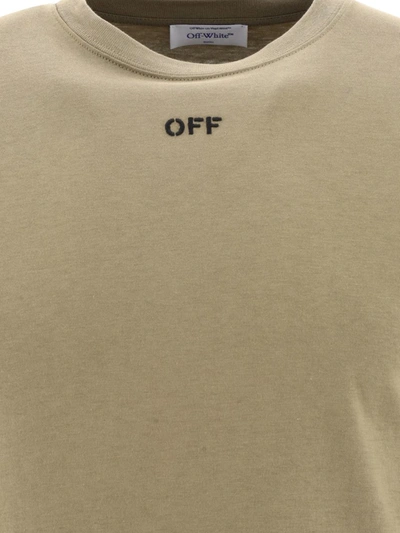 Shop Off-white "off Stitch" T-shirt In Beige