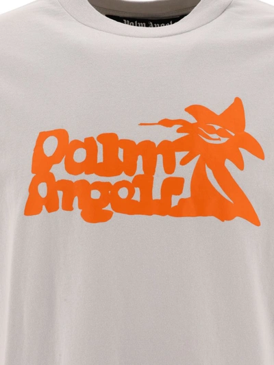 Shop Palm Angels "enzo" T-shirt In Grey