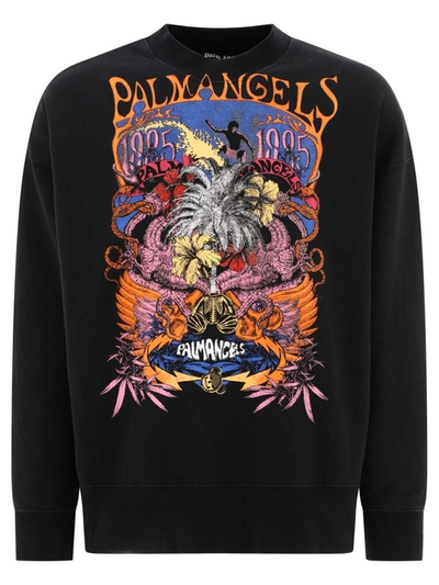 Shop Palm Angels "palm Concert" Sweatshirt In Black