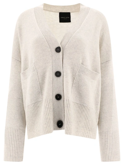 Shop Roberto Collina Cardigan With Ribbed Details In Grey