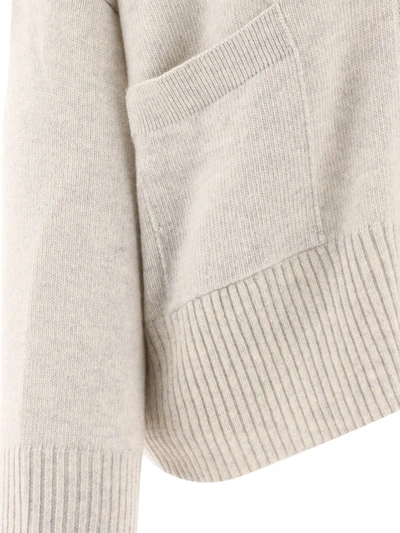 Shop Roberto Collina Cardigan With Ribbed Details In Grey
