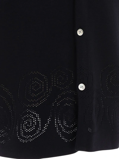 Shop Stussy Stüssy "perforated Swirl Knit" Shirt In Black