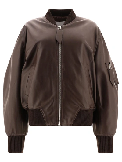 Shop Attico The  "anja" Bomber Jacket In Brown