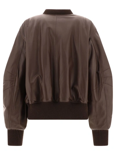 Shop Attico The  "anja" Bomber Jacket In Brown