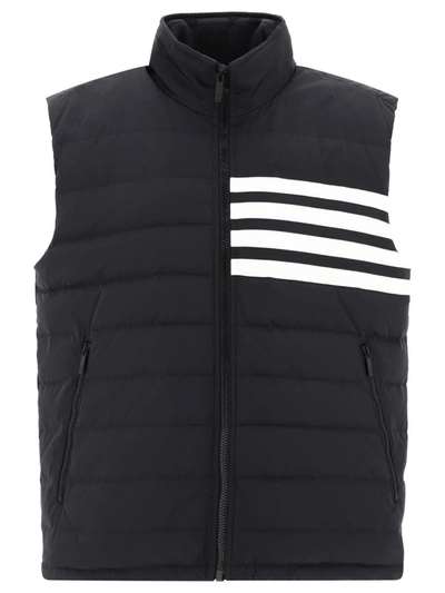 Shop Thom Browne "4-bar" Vest Jacket In Black
