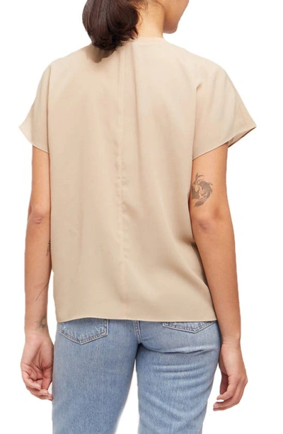 Shop French Connection Light Crepe Crewneck T-shirt In Incense