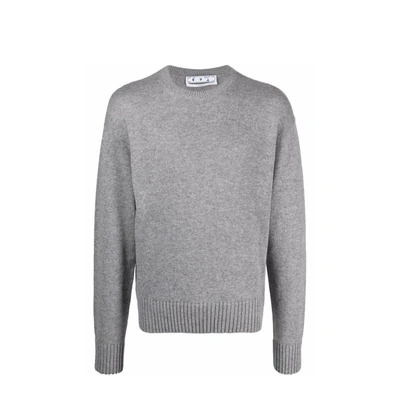 Shop Off-white Crew Neck Sweater In Gray