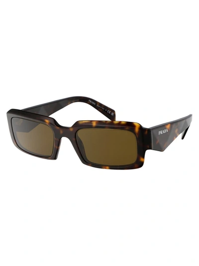 Shop Prada Sunglasses In 19j09z Loden/black