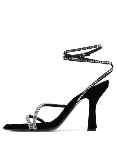 Shop 3juin "giglio Velvet" Heeled Sandals In Black