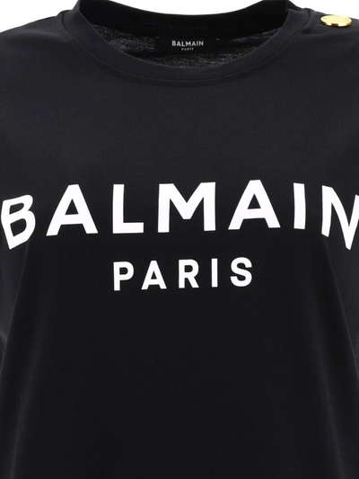 Shop Balmain "" Tank Top With Buttons In Black