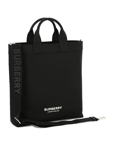 Shop Burberry "artie" Tote Bag In Black