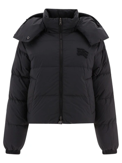 Shop Burberry Cropped Reversible Puffer Jacket "lydden" In Black