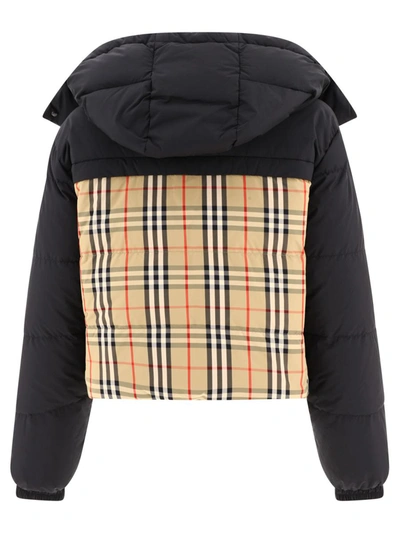 Shop Burberry Cropped Reversible Puffer Jacket "lydden" In Black