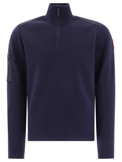 Shop Canada Goose "stormont" Half-zip Sweater In Blue