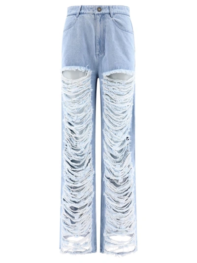 Shop Dion Lee "classic Frayed" Jeans In Blue
