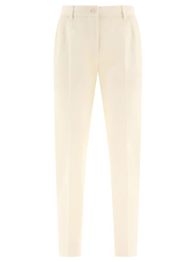 Shop Dolce & Gabbana Wool Trousers In White