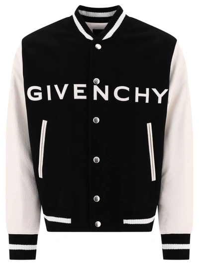 Shop Givenchy "" Varsity Jacket In Black