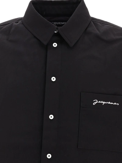Shop Jacquemus "la Chemise Boulanger" Overshirt Jacket In Black
