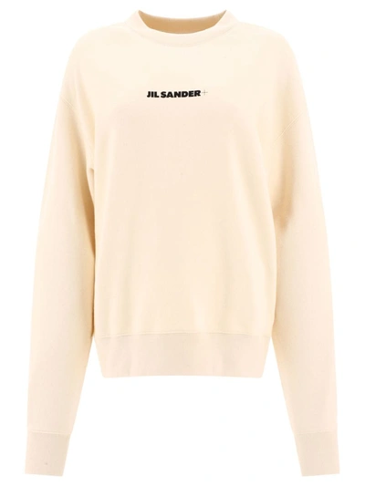 Shop Jil Sander Logo Sweatshirt In Beige