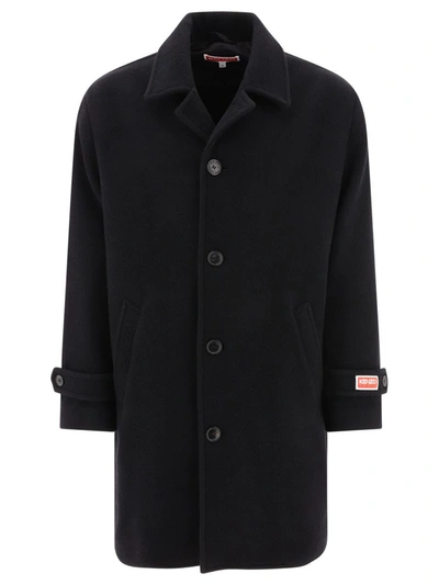 Shop Kenzo Single-breasted Coat In Black