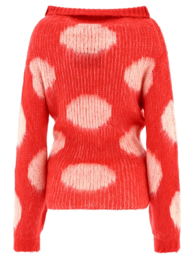 Shop Marni Mohair Sweater With Polka Dots In Red