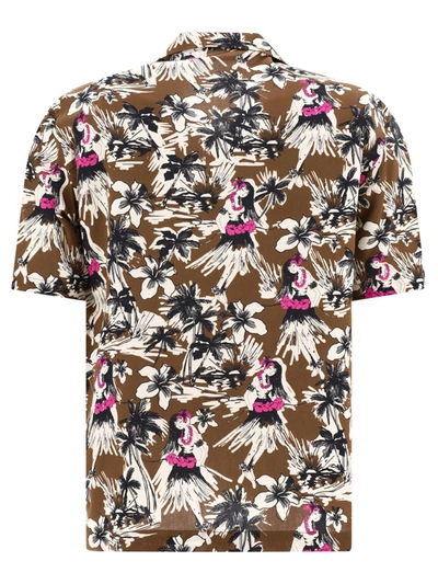 Shop Palm Angels "hula" Shirt In Brown