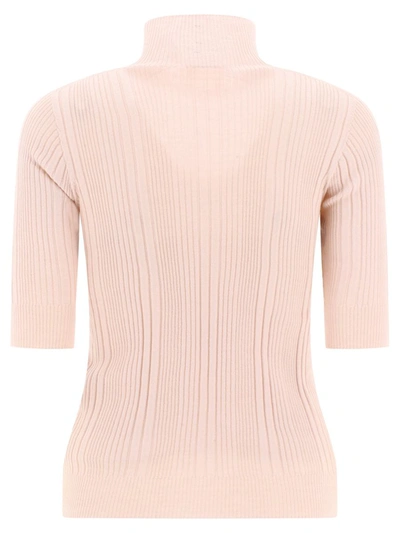 Shop Peserico Ribbed Turtleneck Sweater In Pink